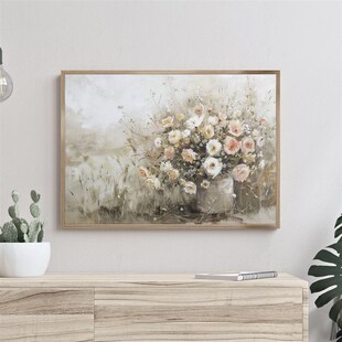 鲜花装 饰画绿色草地田野风景花海画墙壁斗柜卧室客厅摆挂画北欧风