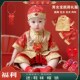 中国风女婴儿百天生日宴冠衣套装 宝宝抓周礼服夏季 一周岁男童唐装
