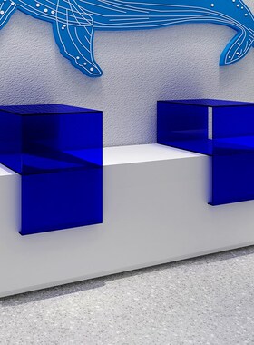 咖啡店装饰摆件奶茶店饰品创意桌面网红拍照区布置亚克力展示台