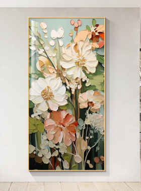 大芬村油画入户玄关装饰画绿色抽象肌理画可手绘客厅酒店房间挂画