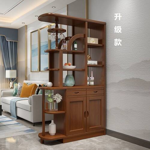 实木酒柜客厅隔断柜玄关柜进门屏风柜装饰柜门厅柜双面储物鞋柜