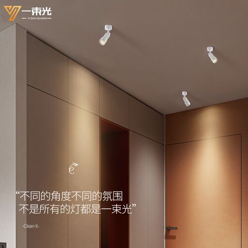 一束光射灯8/10度调焦吸顶客厅密室博物馆造景明装可调角度照画灯