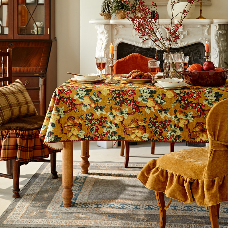 偏爱集美式复古桌布长方形欧式高档奢华氛围感餐桌台布法式田园风