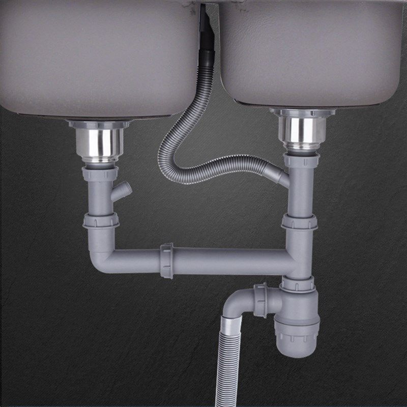 厨房双槽防臭下水管洗菜盆下水器洗脸盆配件家用洗碗下水器防堵,家装主材,水槽下水器,淘宝优惠券,粉丝福利购,淘宝优惠卷