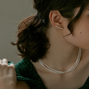 PN耳夹无耳洞女耳钉夹耳式耳环夹款法式高级感耳骨珍珠蚊香盘耳饰