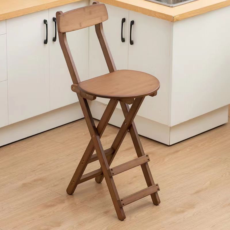可折叠吧台椅高脚凳家用收t银y柜台酒吧饭厅椅子客厅靠背实木现代