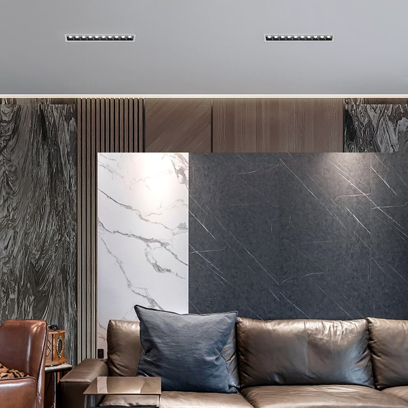 LED线性长条灯嵌入式条形射灯办公室无灯防眩光COB线条灯格删灯