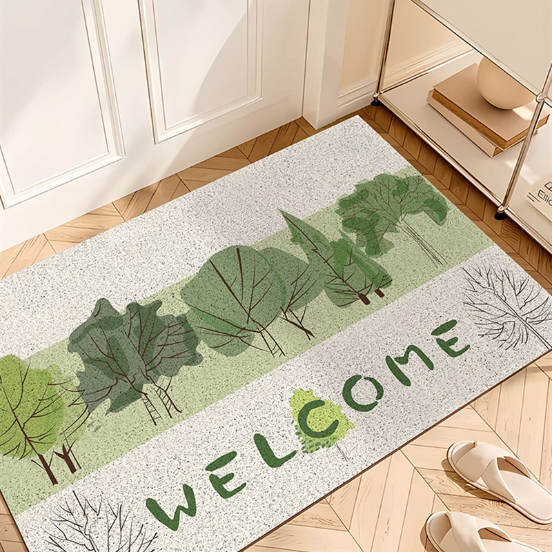 22春季新款花卉入户门地垫防滑脚踩垫定制pc丝圈垫家用玄关