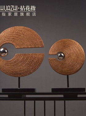 高档中式进门玄关柜风水摆件慧眼识金抽象家居客厅办公室装饰摆设