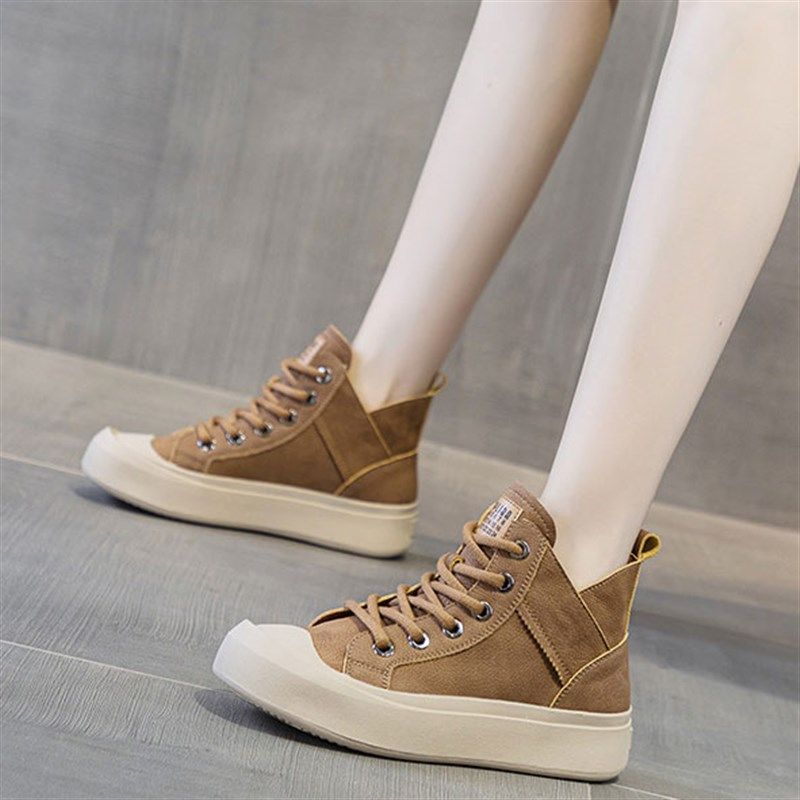 真皮复古短靴女2024秋冬季新休闲马丁靴加绒厚底大码41-43高帮鞋,女鞋,马丁靴,淘宝优惠券,粉丝福利购,淘宝优惠卷