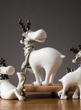 简约现代鹿摆件酒柜装饰品家居客厅玄关电视柜书柜轻奢工艺品礼物