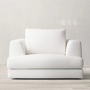 表情極簡Y直排三人 北歐簡約復古羽絨布藝沙發小戶型客廳輕奢意式