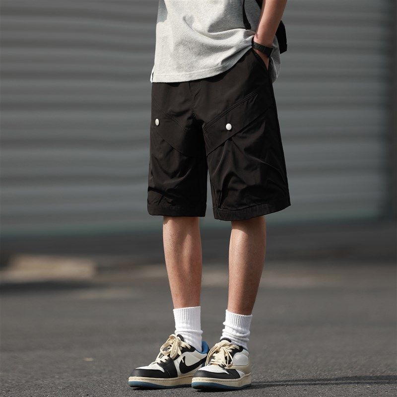 嘿马七作夏季新款美式复古男生多口袋机能工装短裤运动五分裤潮牌,男装,短裤,淘宝优惠券,粉丝福利购,淘宝优惠卷