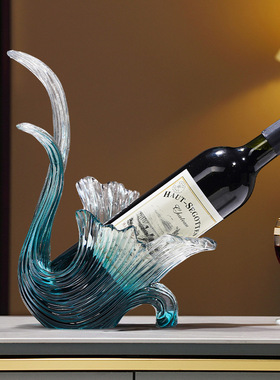 艺术天鹅红酒架托红酒架摆件斜放轻奢高档别墅样板间酒柜内装饰品