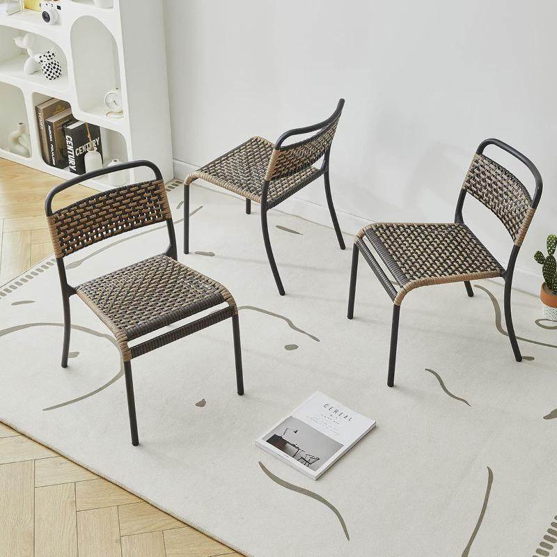 阳台休闲椅塑料 手工编织户外小藤椅 家用靠背椅中式小茶椅滕靠椅,住宅家具,阳台椅,淘宝优惠券,粉丝福利购,淘宝优惠卷