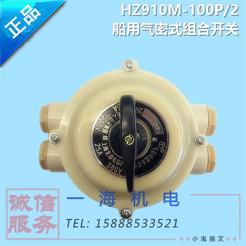 船用气密式组合开关HZ910M-100P/2水密式组合开关