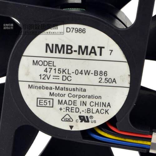 NMB 12038 双滚珠12V2.5A 4715KL-04W-B86戴尔 PE800服务器风扇