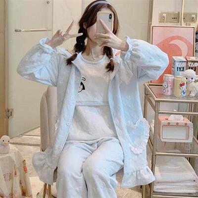 秋冬季空气棉月子服春秋纯棉产后三件套孕妇睡衣哺乳月份10哺乳11