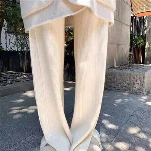 孕妇针织阔腿裤白色休闲裤子秋冬加厚宽松垂感拖地外穿直筒裤长裤,孕妇装/孕产妇用品/营养,孕妇休闲裤,淘宝优惠券,粉丝福利购,淘宝优惠卷