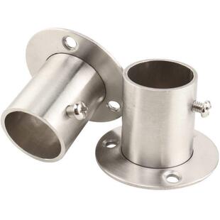 衣柜挂衣杆托不锈钢管座固定托晾衣杆底座法兰座毛巾杆配件圆头座