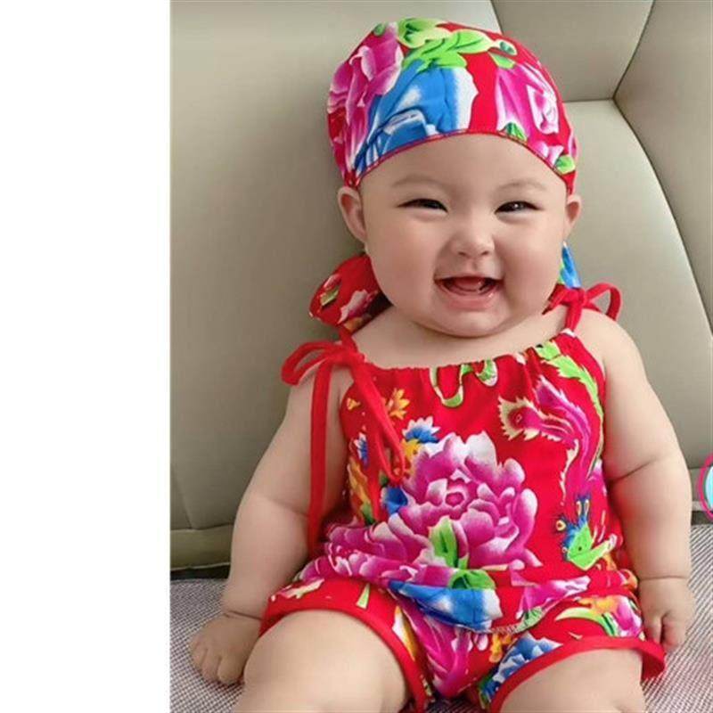 夏季吊带背心短裤东北大花套装3婴儿衣服棉绸宝宝民族服装男童女1,童装/婴儿装/亲子装,家居服套装,淘宝优惠券,粉丝福利购,淘宝优惠卷