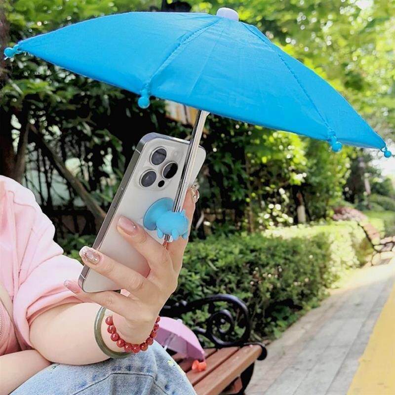 小红书同款电动车手机支架小雨伞可爱迷你户外骑车防晒防雨遮阳架