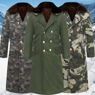 加长棉大衣冬季加绒加厚长款绿大衣防风抗寒棉袄冷库新款迷彩棉服