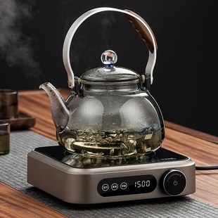 铝合金电陶炉套装 新款 超薄加厚玻璃提梁蒸煮茶壶烧水家用泡茶养生