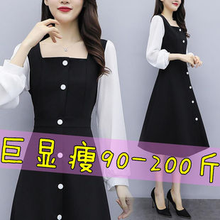 哺乳衣服春d秋季时尚大码外出喂奶中长款显瘦秋装外穿孕妇装连衣