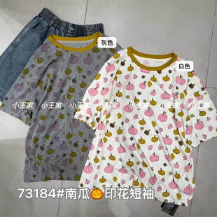 小王家73184夏季新款韩版宽松大码胖mm休闲慵懒风短袖印花T恤上衣