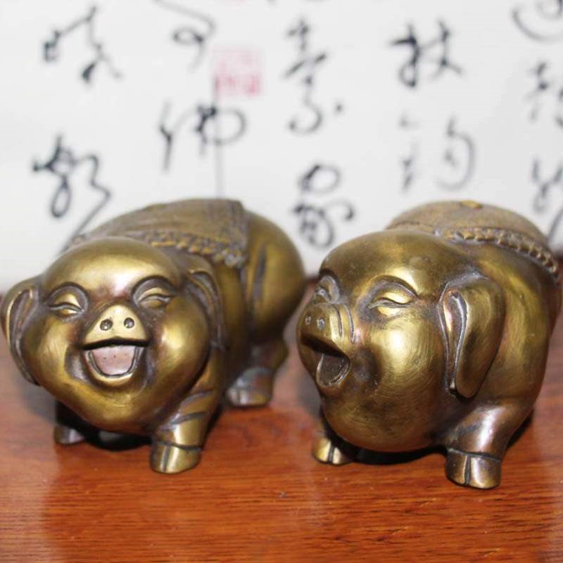 客厅的猪生肖铜猪饰品纯摆件装饰品金猪桌面摆件小猪工艺礼品铜猪