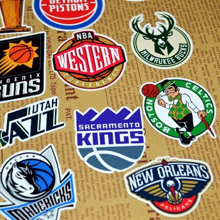 美职篮新赛季30球队队标 旅行箱包贴纸防水电脑贴U笔记本贴可定制