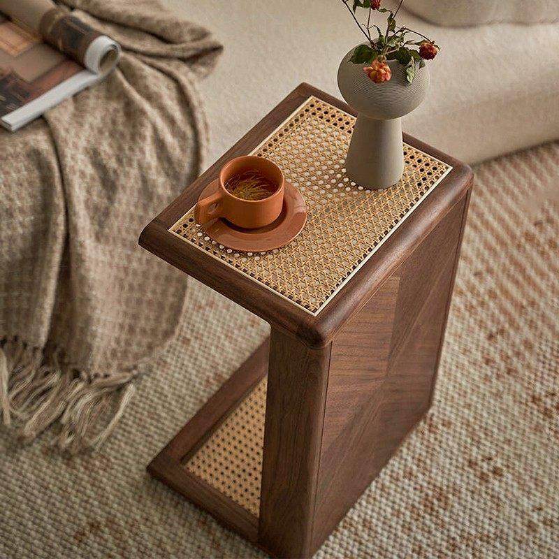 法式实木藤编小茶边几沙发可移动置物架中古飘窗台矮桌子窄床头柜,3C数码配件,USB多功能数码宝,淘宝优惠券,粉丝福利购,淘宝优惠卷