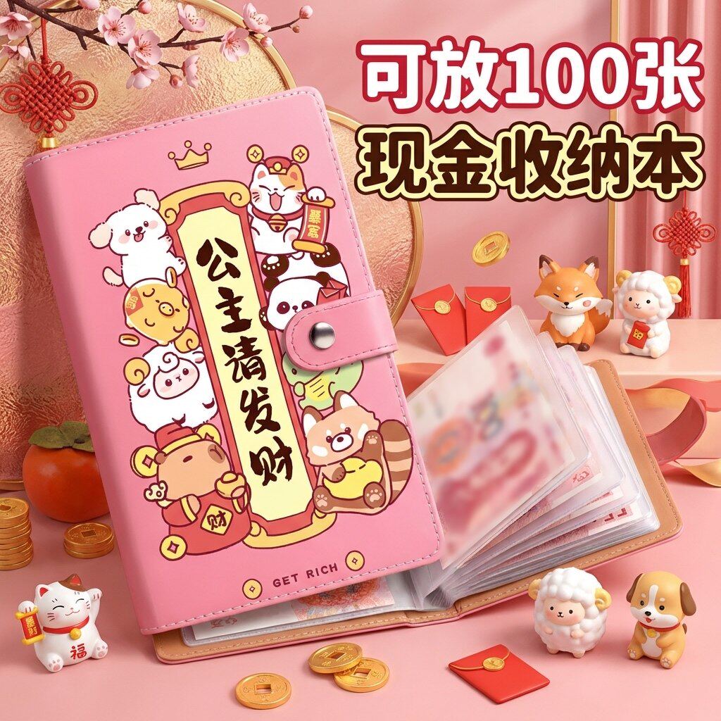 新款儿童存钱本钱包女大容量现金钱包