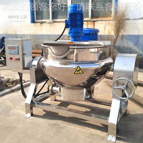 直可倾式导油夹层锅 200升食搅品拌供夹层锅 酱213热料炒锅