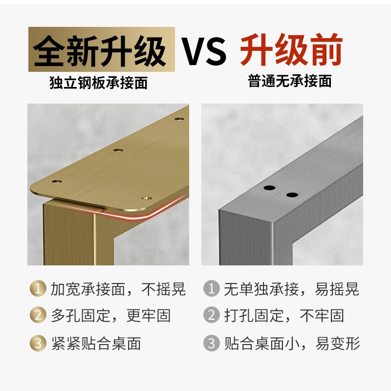 不锈钢桌腿吧台脚拉丝餐台茶几金属落地桌脚办公大板书桌支撑定制