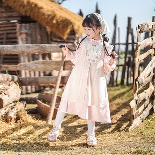 公主裙套装 国风连衣裙儿童新中式 新款 西子问汉服女童欧若风春季