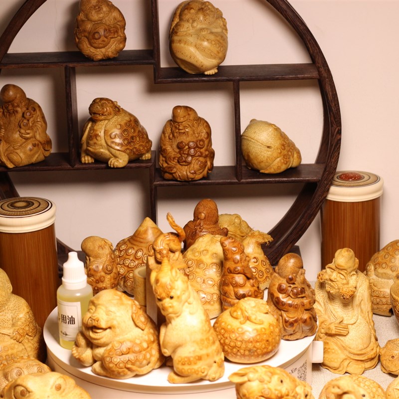 竹根雕文玩金蟾手把件人物竹雕满钉蟾蜍工艺品纯手工雕刻盘玩小件