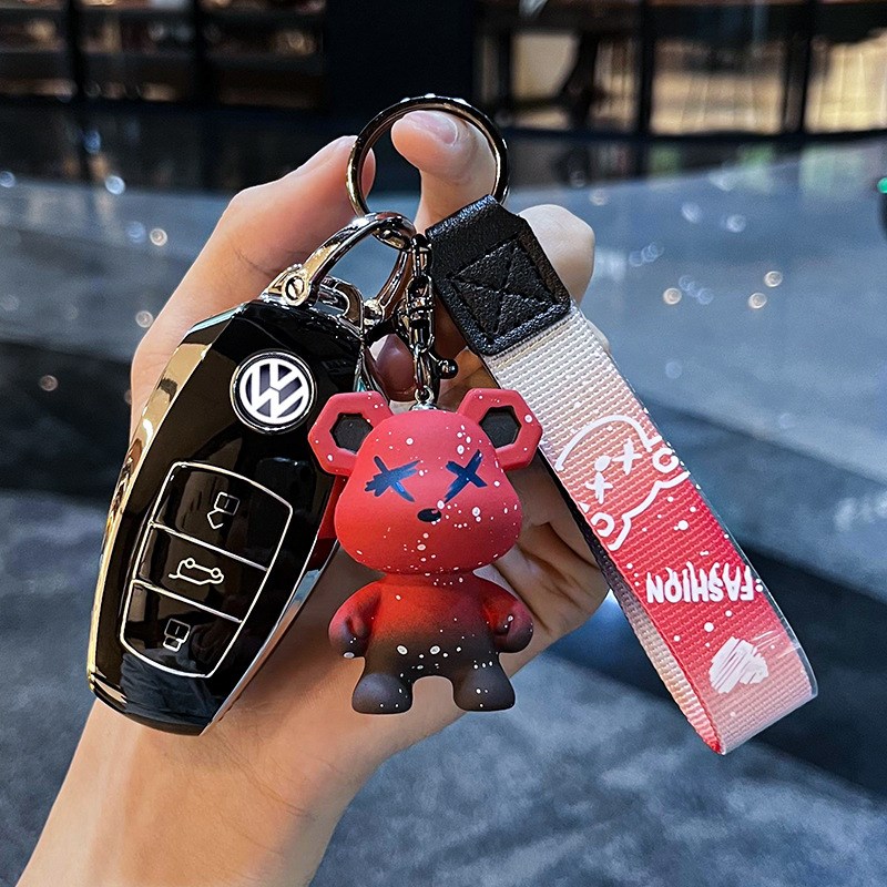 适用大众途锐汽车11/12/13/14/15/16款男女小车锁匙扣壳钥匙包套