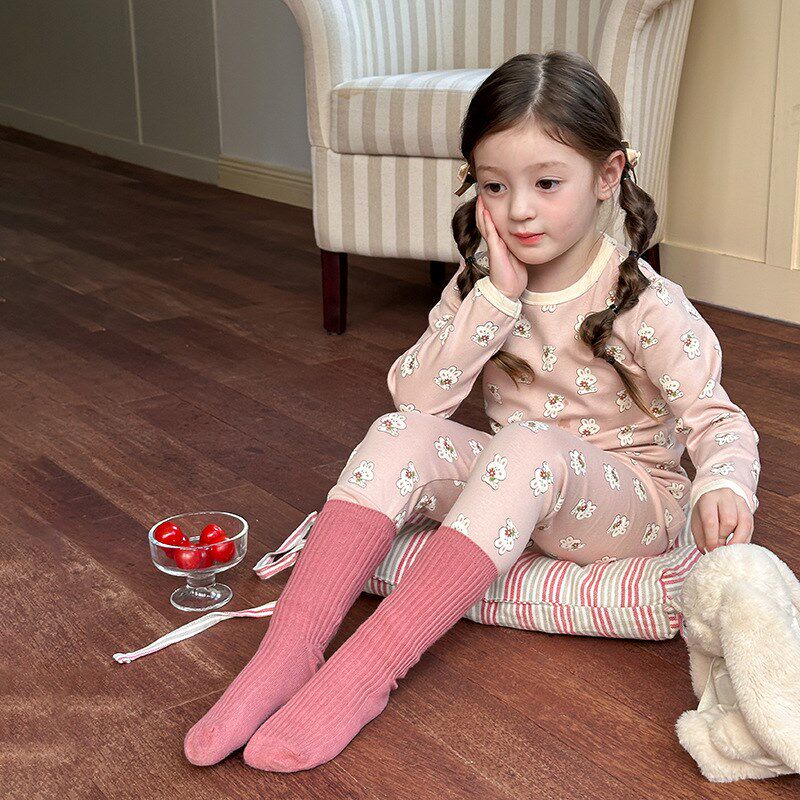 儿童睡衣2024新款秋冬男孩女孩纯棉A类女童宝宝秋衣秋裤全棉套装