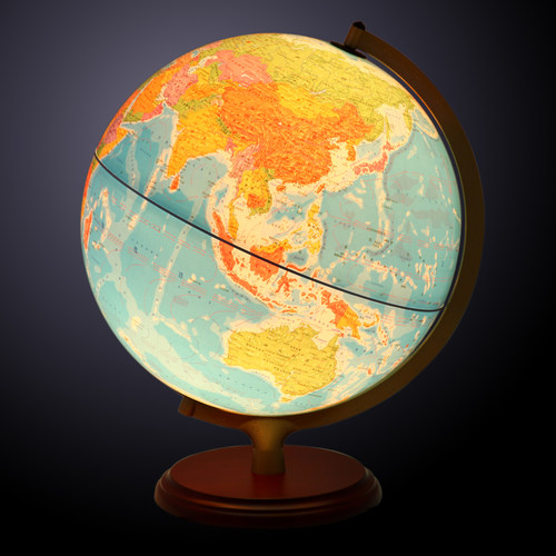 中图社博目32cm高清地球仪中学生 地球仪台灯书房办公室摆件带