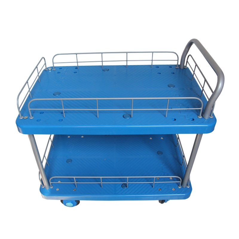 森凡Sevan 双层手推车静音护栏车双层平板车搬运车推货车酒店医院