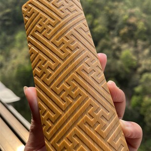 茶器 茶则 竹刻 万字纹欣赏把玩 文房臂搁 收藏工艺品摆件。