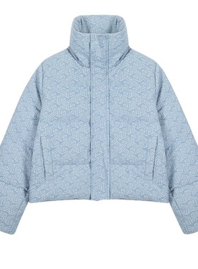 LOSTCTRL忧郁的兰斯牛仔立体提花羽绒服男女冬季加厚保暖外套