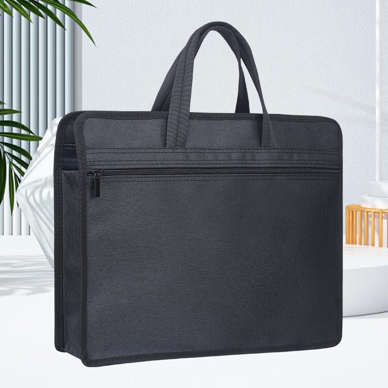 建腾A4手提文件袋帆布加厚资料袋会议商务办公文件包加大A3考务袋