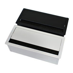 办公桌面带毛刷穿线孔盖电线走线缓冲过线盒盖板会议室插座穿线盒