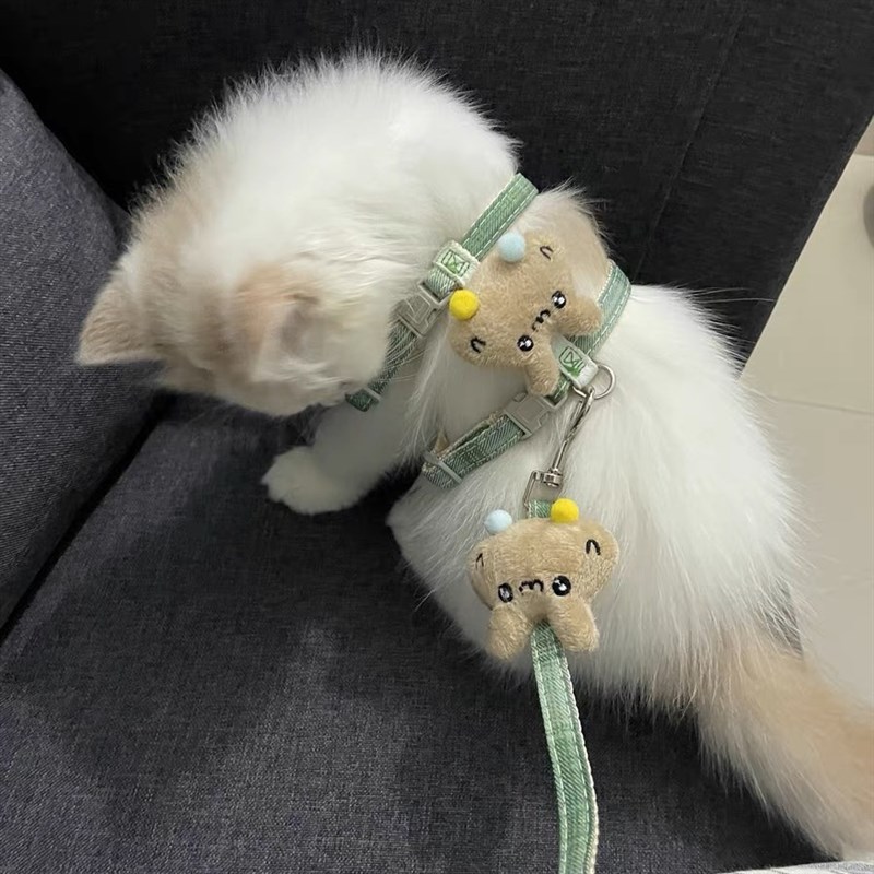 猫咪牵引绳防挣脱宠物兔子外出专用小奶猫布偶遛猫遛狗链子猫绳子