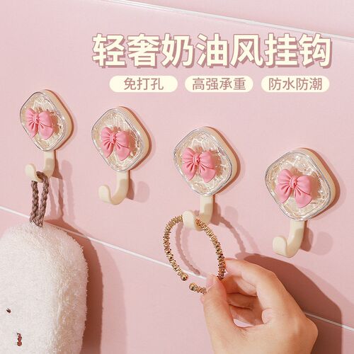 无痕挂钩强力粘胶可爱网红创意浴室门后墙面粘钩挂衣架壁挂免打孔
