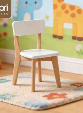 Boori 儿童小板凳玩具椅子进口杉木实木小凳子家用宝宝靠背椅简约
