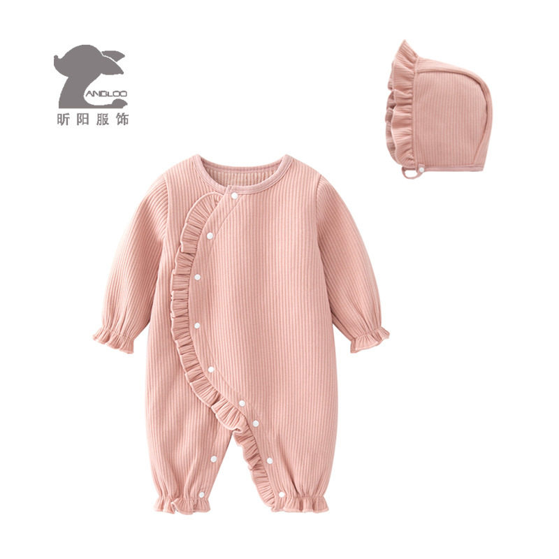 婴儿裙子春秋冬韩版女童加绒周岁礼服宝宝衣服公主裙哈衣连体爬服